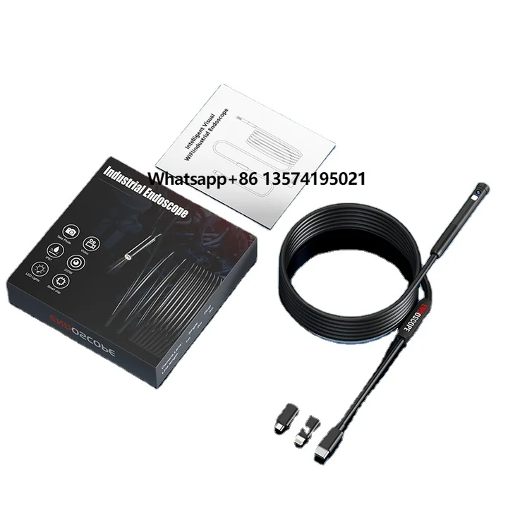 W300 Dual Lens Industrial Grade 1080p HD Endoscope Used for IOS Android 3-in-1 Connector Mobile Endoscope 3M Cable Exploration