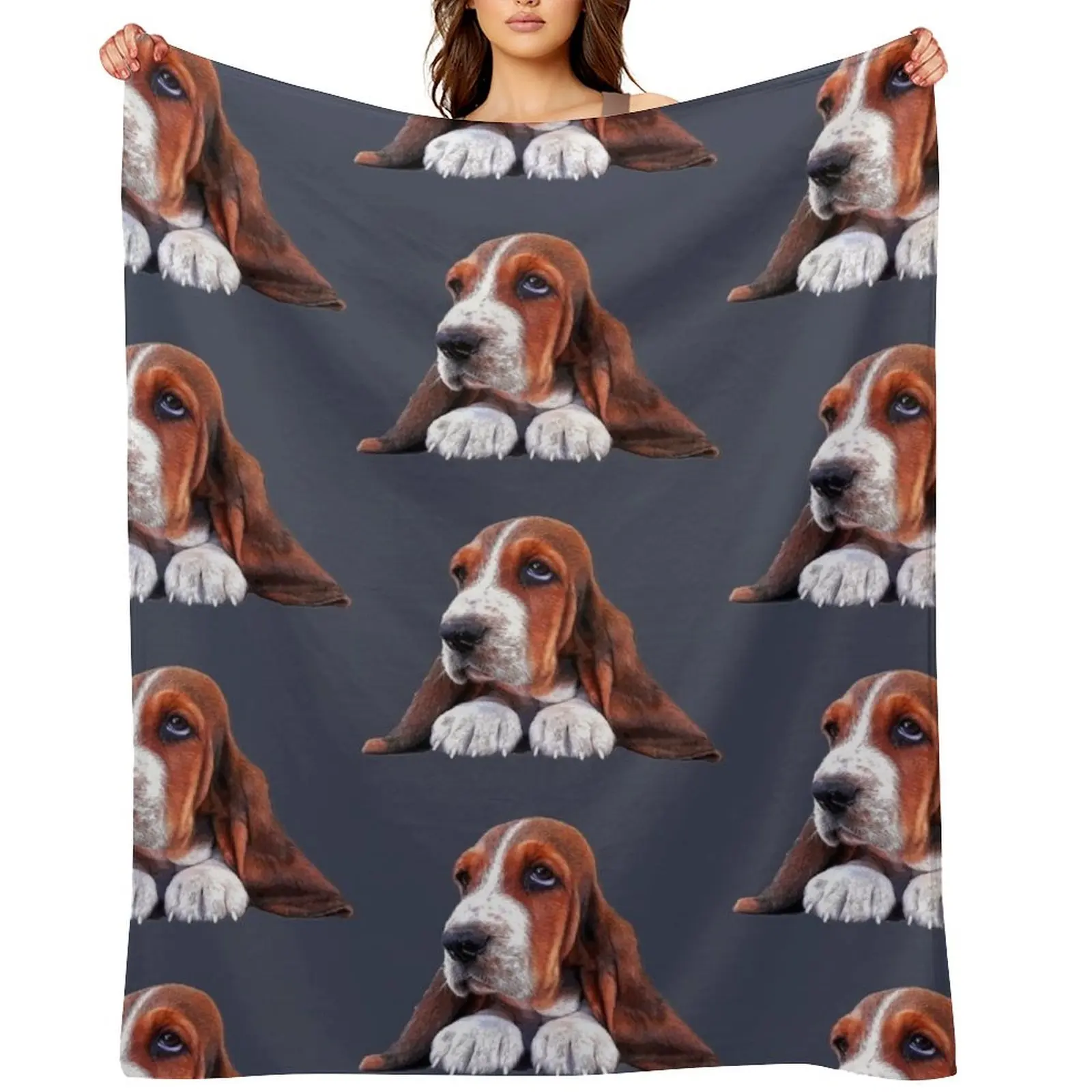 Basset Hound Puppy Dog Throw Blanket Weighted Loose Luxury Thicken Furrys Blankets