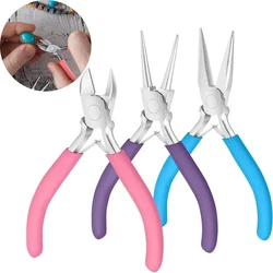 3Pcs Jewelry Making Tools Pliers Kit Nose Pliers/Round Nose Pliers/Diagonal Pliers Wire Cutters Pliers for Jewelry Making Crafts