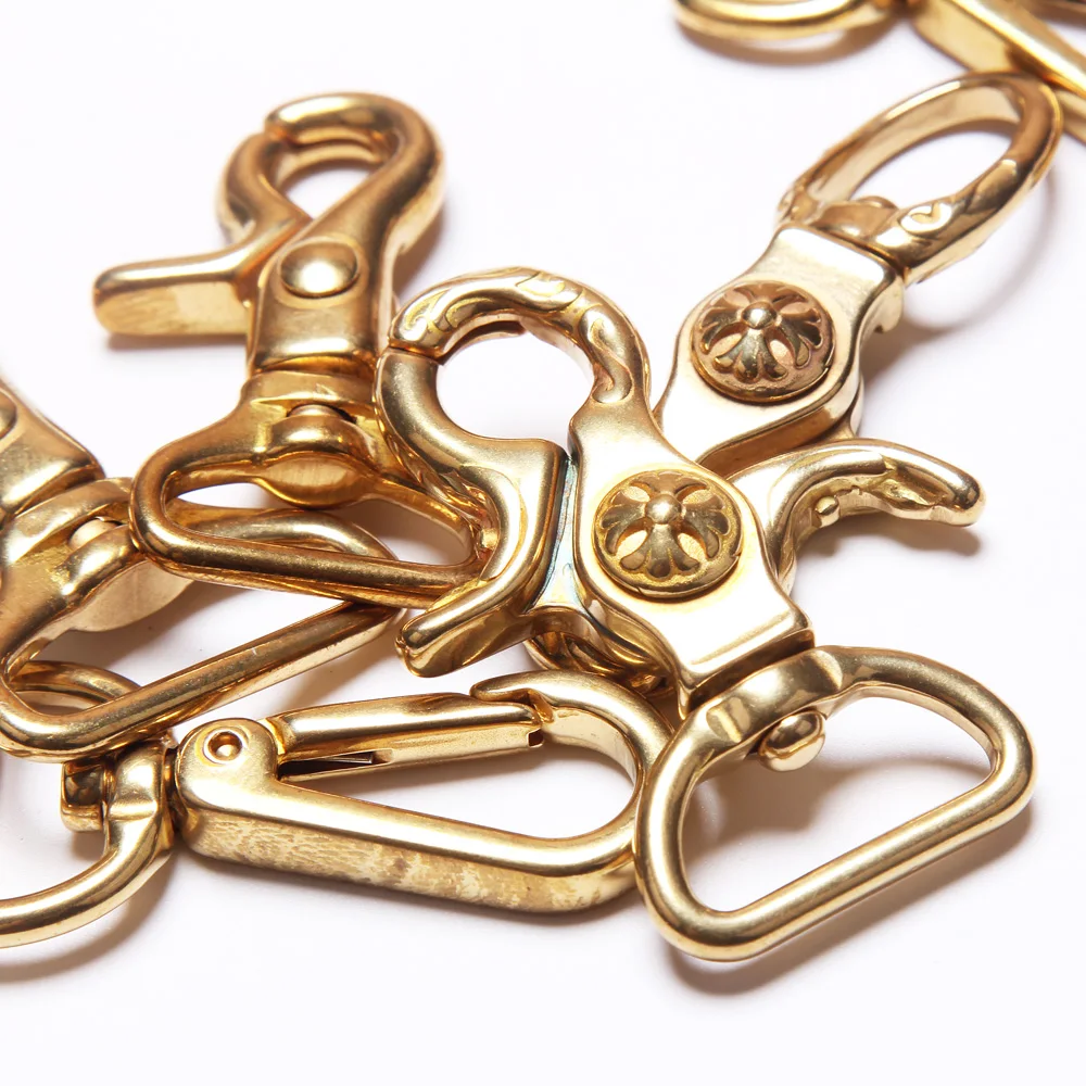 WUTA 100% Solid Brass Hook buckle Premium Shoulder strap Swivel Snap Hook Fastener Wallet Bag Lobster Clasp clip Claw Purse Hook