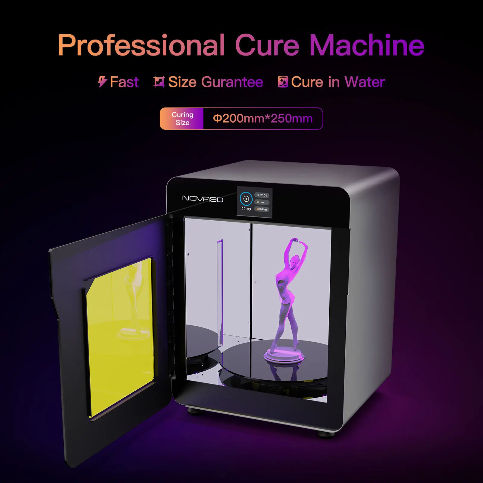 For NOVA3D FastCure2 Automatic UV Light 3D Printer Curing Machine Automatic Leveling Resin Model Post-Processing 1-Year Warranty