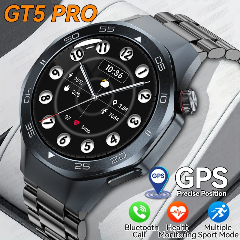

2025 New GPS Position 1.53"AMOLED Smart Watch Men 3ATM Waterproof Health Monitoring BT Call Sports Fitness Smartwatches For IOS