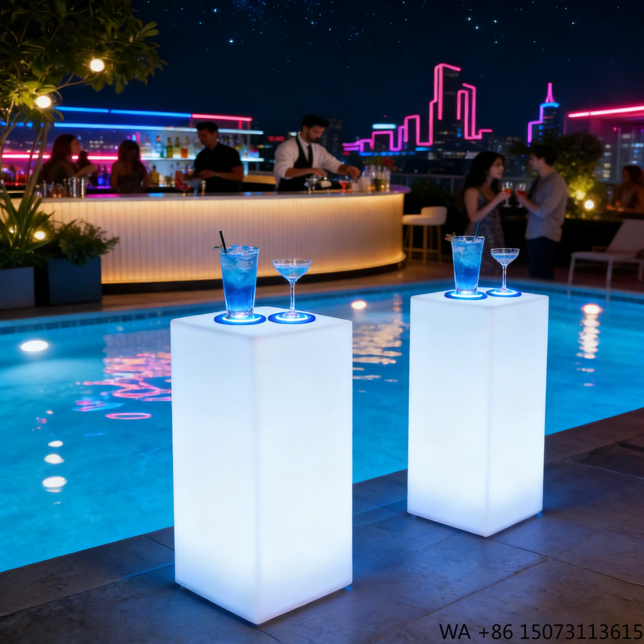 

16-цветный квадратный светодиодный напольный светильник с пультом ДУ, современный дизайн в виде колонны, для дома, отеля, гостиной, сада, прочный пластик