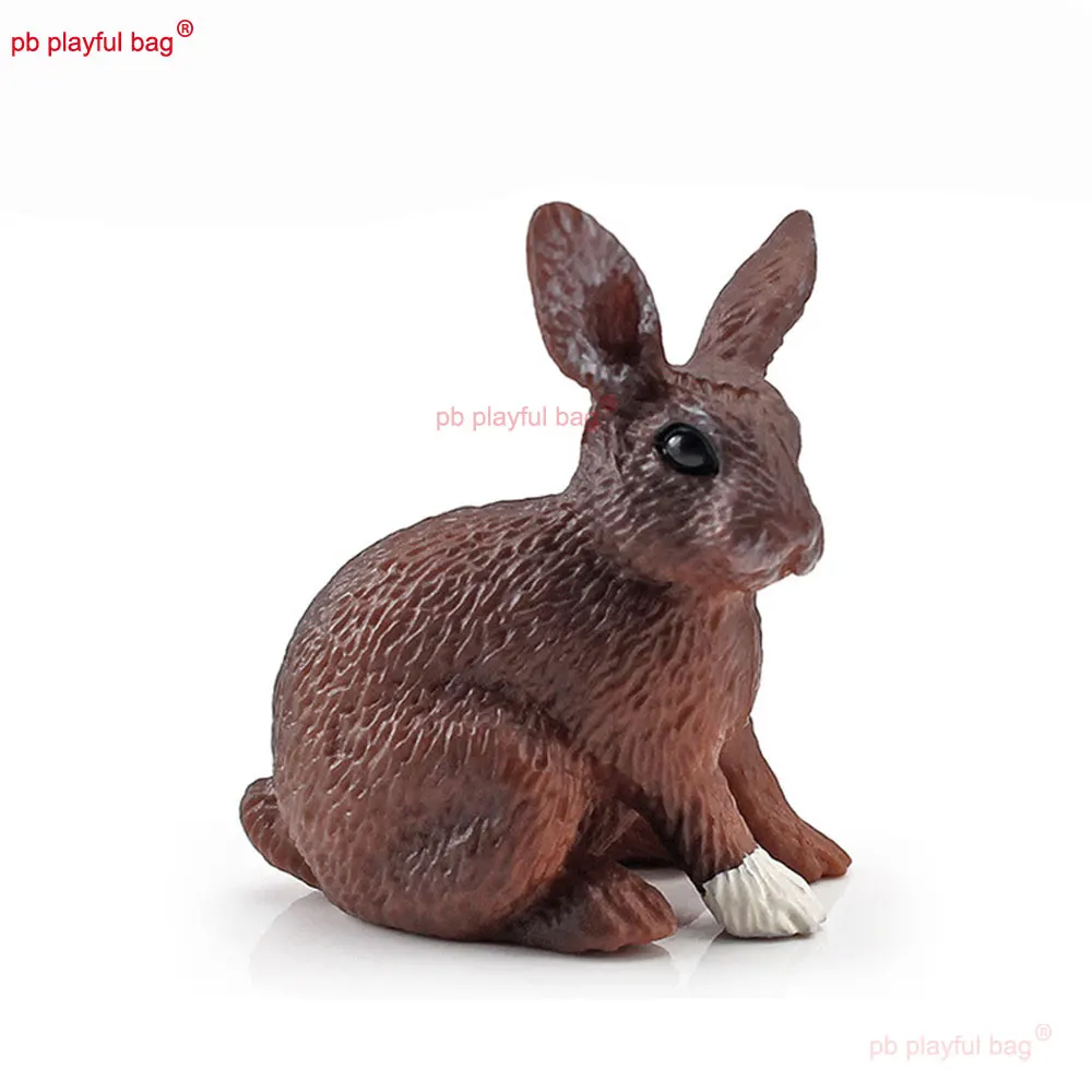 6PCS Simulated Zoo Action Figure Forest Wild Rabbit Mini Animal Model Ornament Solid Static Rabbit Educational Toys Gift ZG376