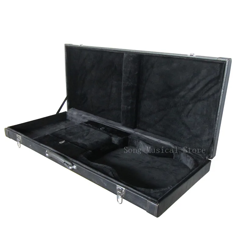 Double-headed electric guitar case Double-headed electric guitar leather case Double-neck electric guitar case