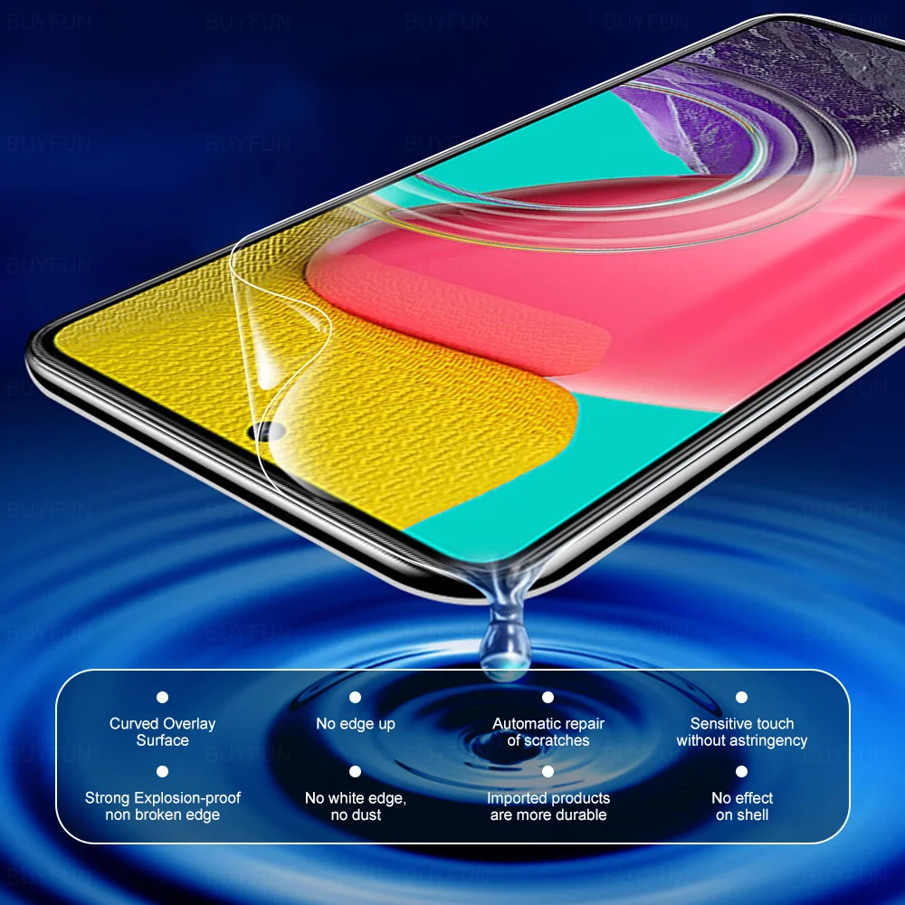 2PCS Hydrogel ฟิล์มสำหรับ Samsung Galaxy M53 6.7 "Screen Protector สำหรับ Samsung M53 5G ซัมซุง M 53 53M ป้องกันฟิล์มป้องกันฟิล์มแก้ว