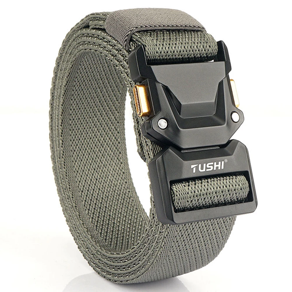 TUSHI Men Belt Outdoor Hunting Tactical Belt Multi-Function Buckle Nylon Belt High Quality Marine Corps Canvas Belt buckle