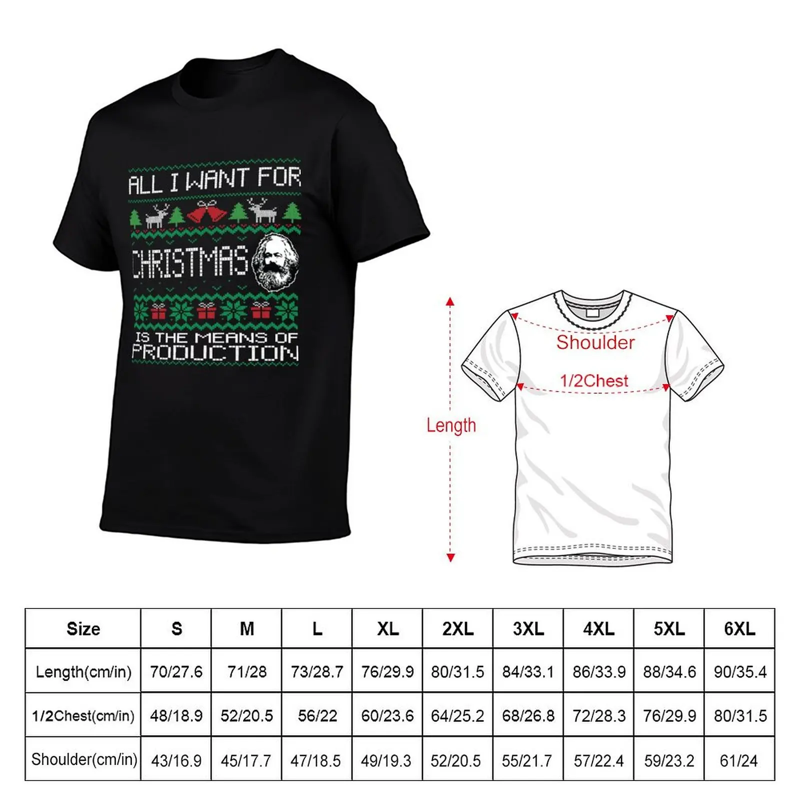All I Want For Christmas Is The Means Of Production karl marx T-Shirt Anime t-shirt man clothes blanks shirts graphic tee men
