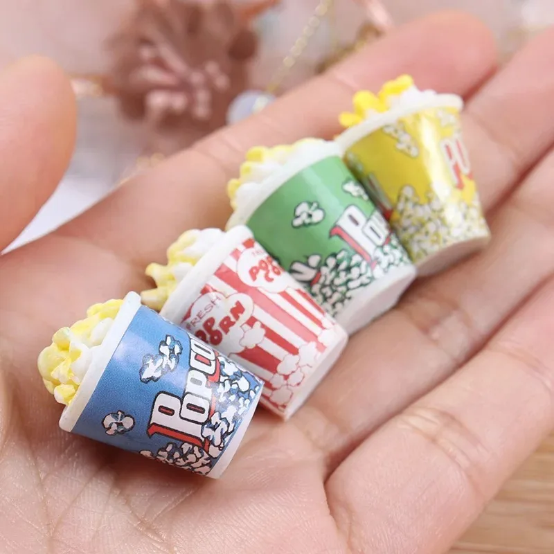 

4pcs 1:6 Scale Simulation Mini Popcorn Bucket Miniature Dollhouse Food for Blyth Doll Accessories