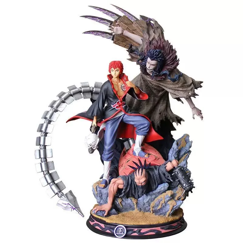 42-44cm 나루토 CS 아카츠키 카쿠즈와 사소리 GK 디오라마 스태츄 에픽 대형 애니메이션 장면 모델 박스 컬렉션 성인 팬을 위한 선물