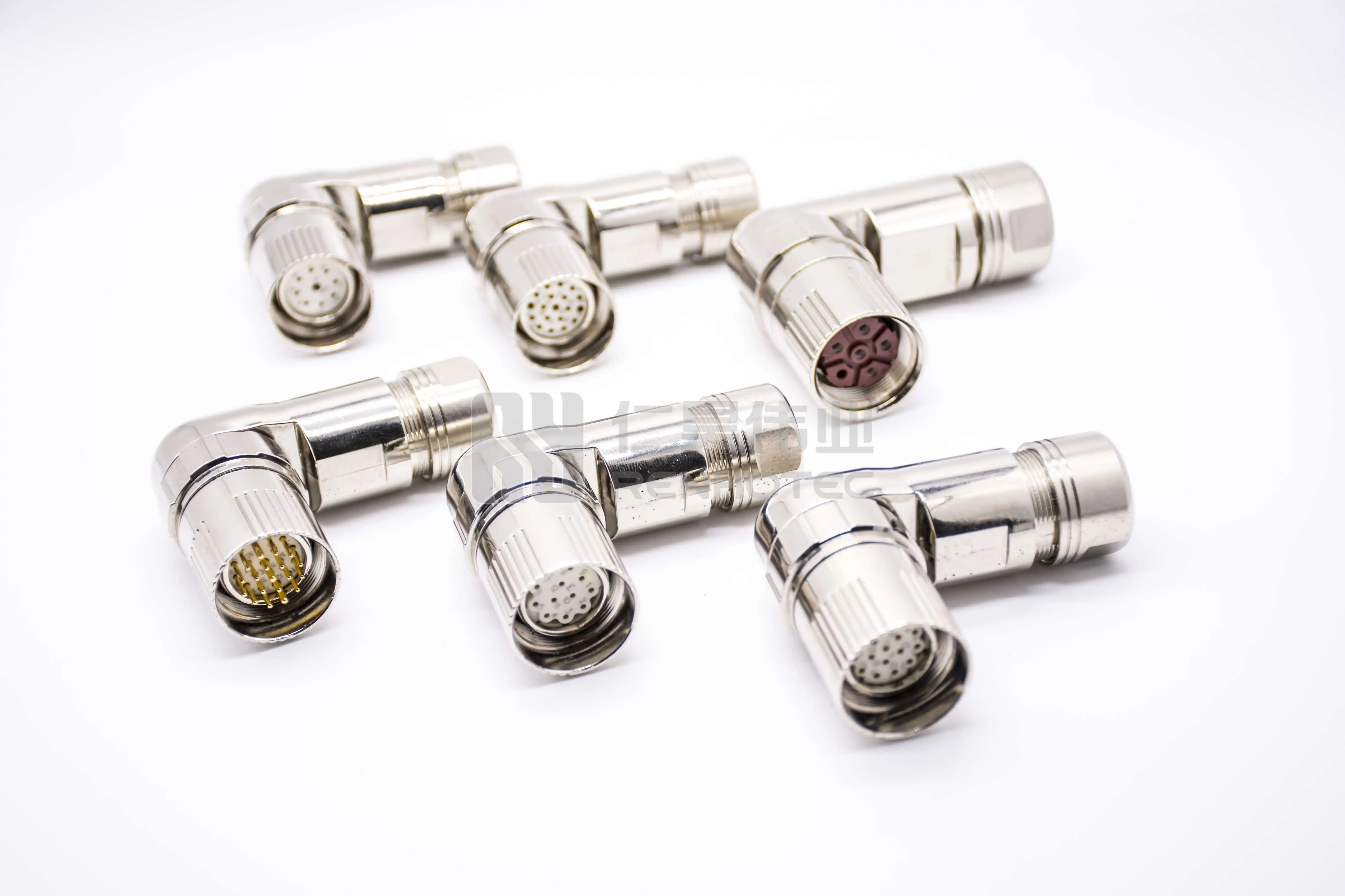 M23 Female Actuator Connector 6 7 9 12 16 17 19 Pin Field Wireable Soldering Cup Screw Terminal   Straight Metal Plug