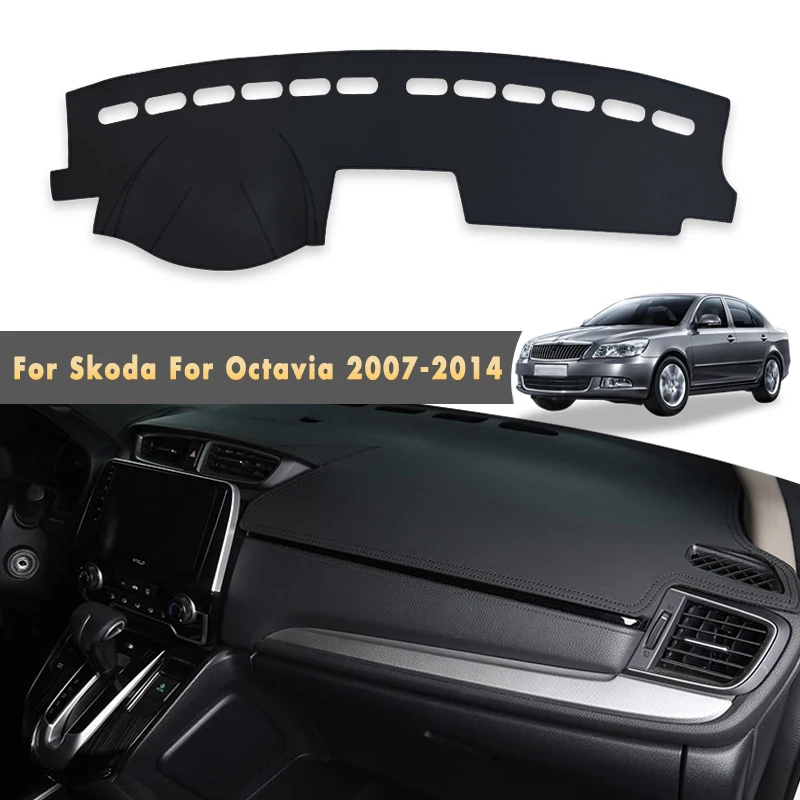 Auto-Armaturenbrett-Abdeckungen für Skoda Octavia 2014 2013 2012 2011 2010 2009 2008 2007, Auto-Matten, Sonnenschutz, Instrumententafel-Zubehör