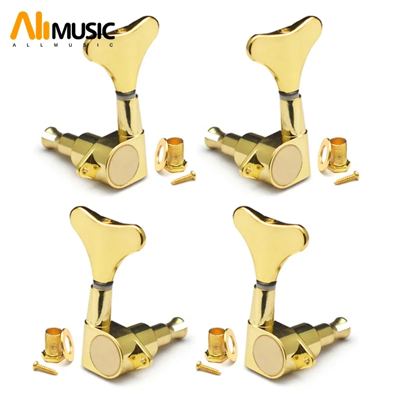 4Pcs Electric Bass Guitar Sealed Tuning Pegs Tuners Machine Heads Tuning Keys/Buttons Guitar Parts Black/Gold/Chrome