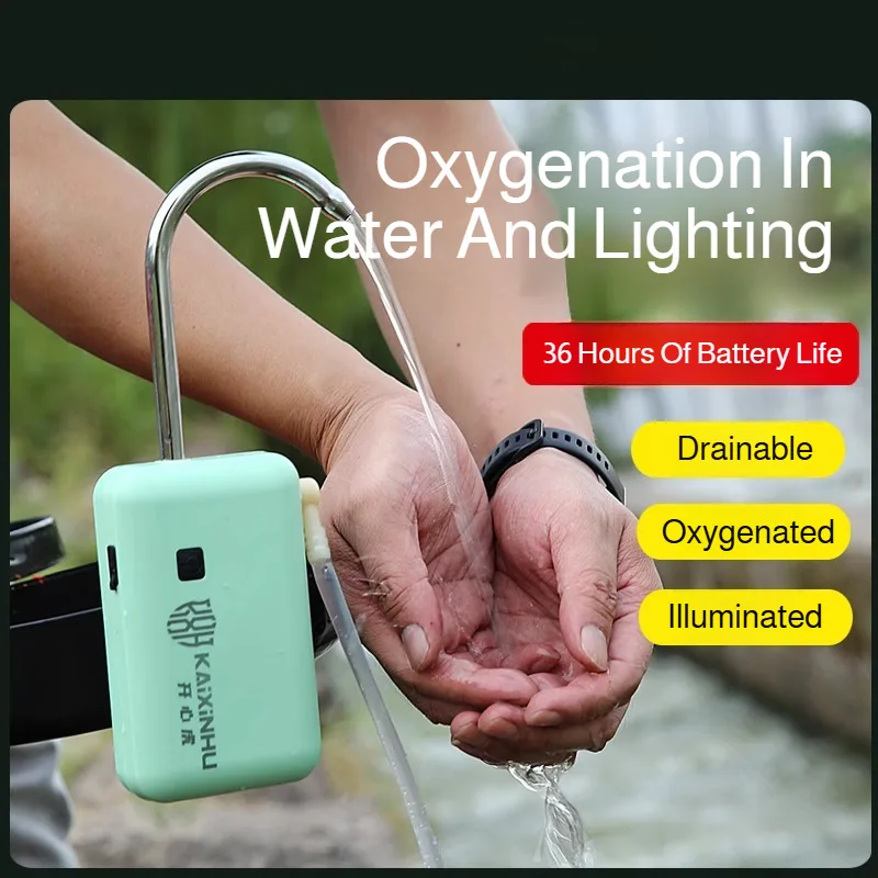 1p Intelligent Electric Oxygenator Outdoor Fishing Water Sucker Oxygen Pump lighting USB Rechargeable Portable Fishing Gear Set