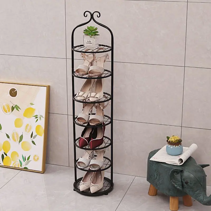 nordic Simple shoe rack small narrow door side shoe rack household economical multi-layer space-saving wrought iron shoe cabinet