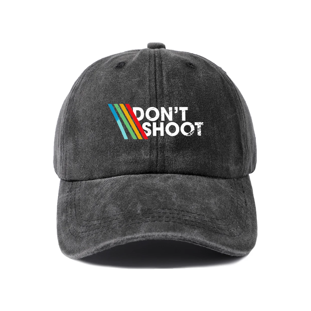 Do Not Shoot Racing Stripes Graphic Vintage Washed Baseball Cap, Adjustable Unisex Dad Hat, Casual Gift