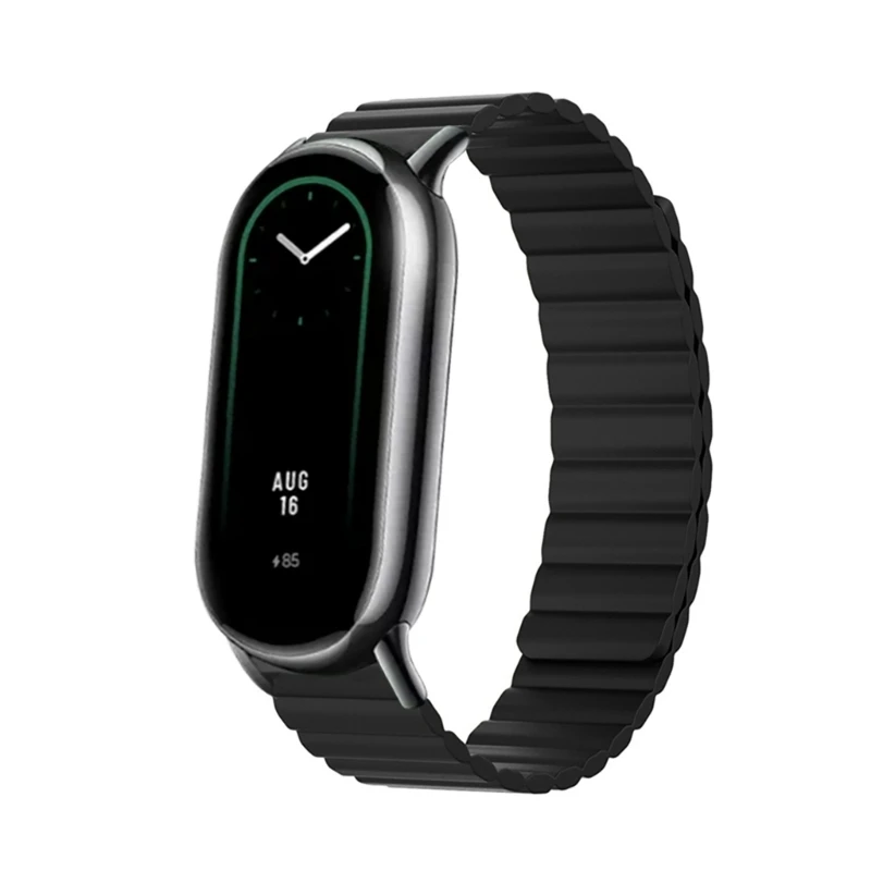 샤오미 미 밴드 8 용 마그네틱 실리콘 스트랩, 스마트워치 밴드, 내구성 팔찌 시계 패션 벨트, 내마모성 손목 밴드