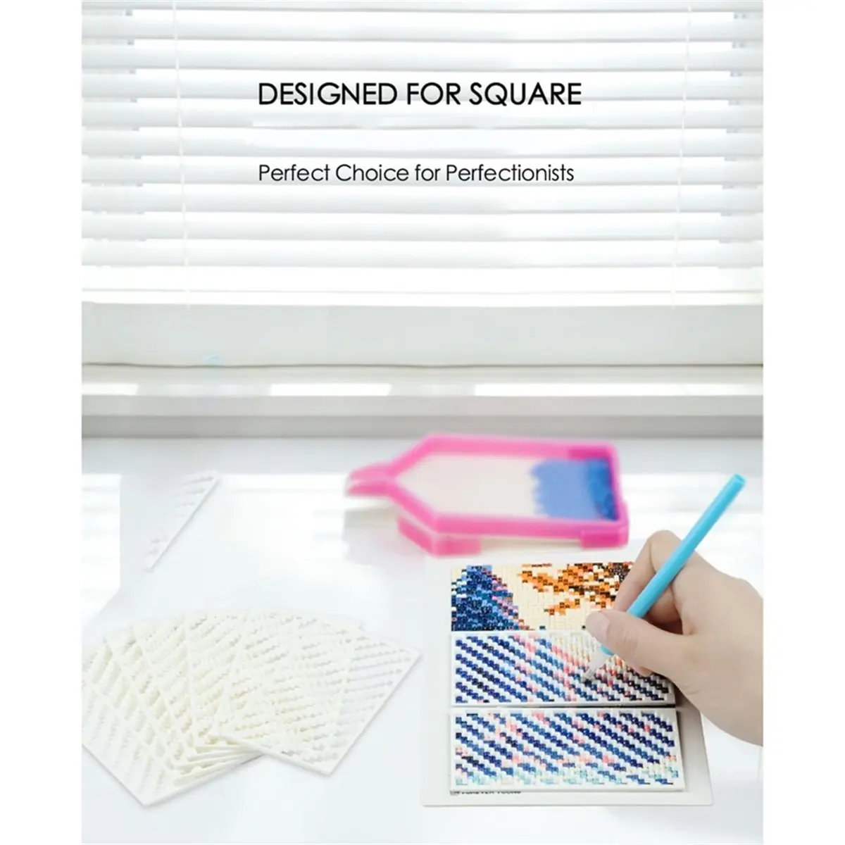 Time Saving  Zigzag Rulers - 9 PCS Art Tools and Accessories for Beginners, Fits Square Kits Keep Drills Aligned