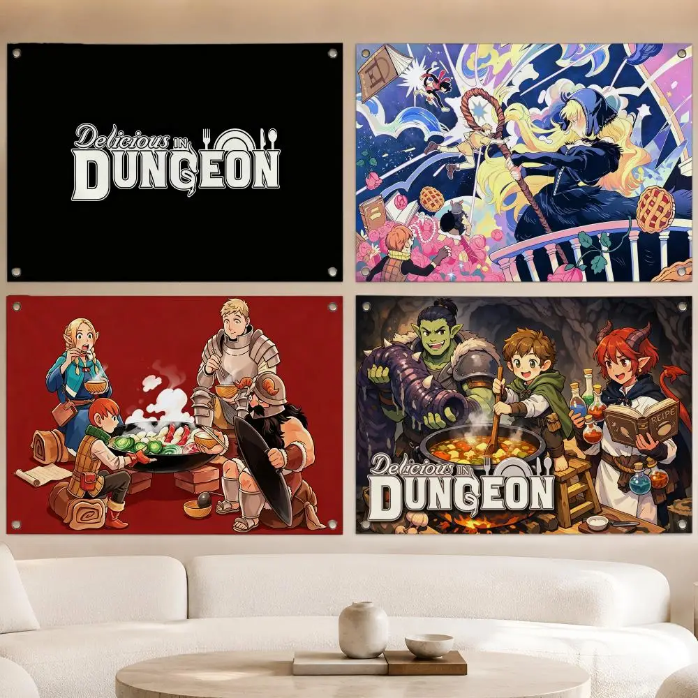 Delicious in Dungeon Flags Fan Banner Tapestry Wall Hanging Garage BarDorm Camp Party Outdoor Home Decor Gift