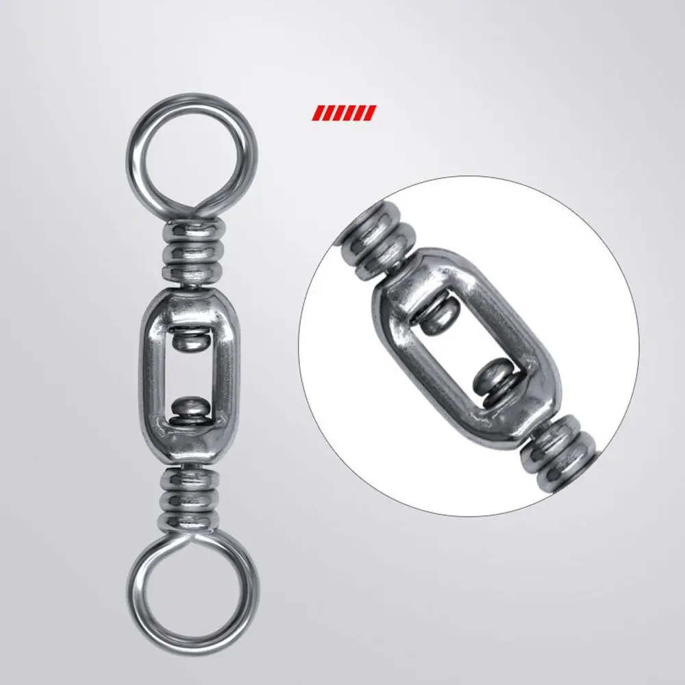 Snap Rolling Fishing Swivels Ball Bearing High Strength Fishing Connector Pin Rust-Proof Smoothly Spin Fishhook