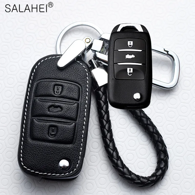 

Leather Car Key Case Cover Shell Fob For Changan CS75 Eado CS35 Plus CS95 CS1 CV1 Alsvin CS55 CX70 Raeton CS15 V5 V7 Accessories