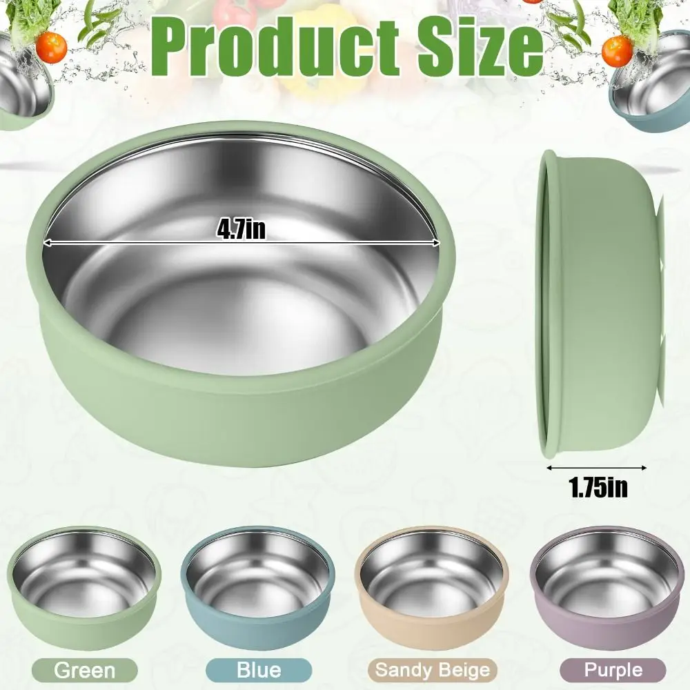 

Силиконовые детские миски из нержавеющей стали 304 со съемной оболочкой, миска для детского питания, термостойкие детские тарелки с защитой от ожогов