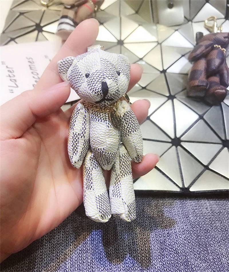 New Creative Cute Cartoon Cloth Bear Keychain Pendant Fashionable Men and Women Couple Keychain Bag Pendant