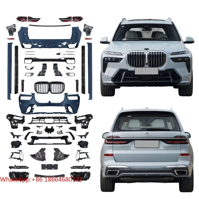 Conversion Body Kit with Headlights Taillights Bumper Side Skirts for  X7 G07 2019-2022 Upgrade to LCI 2023+ M-Tech Style