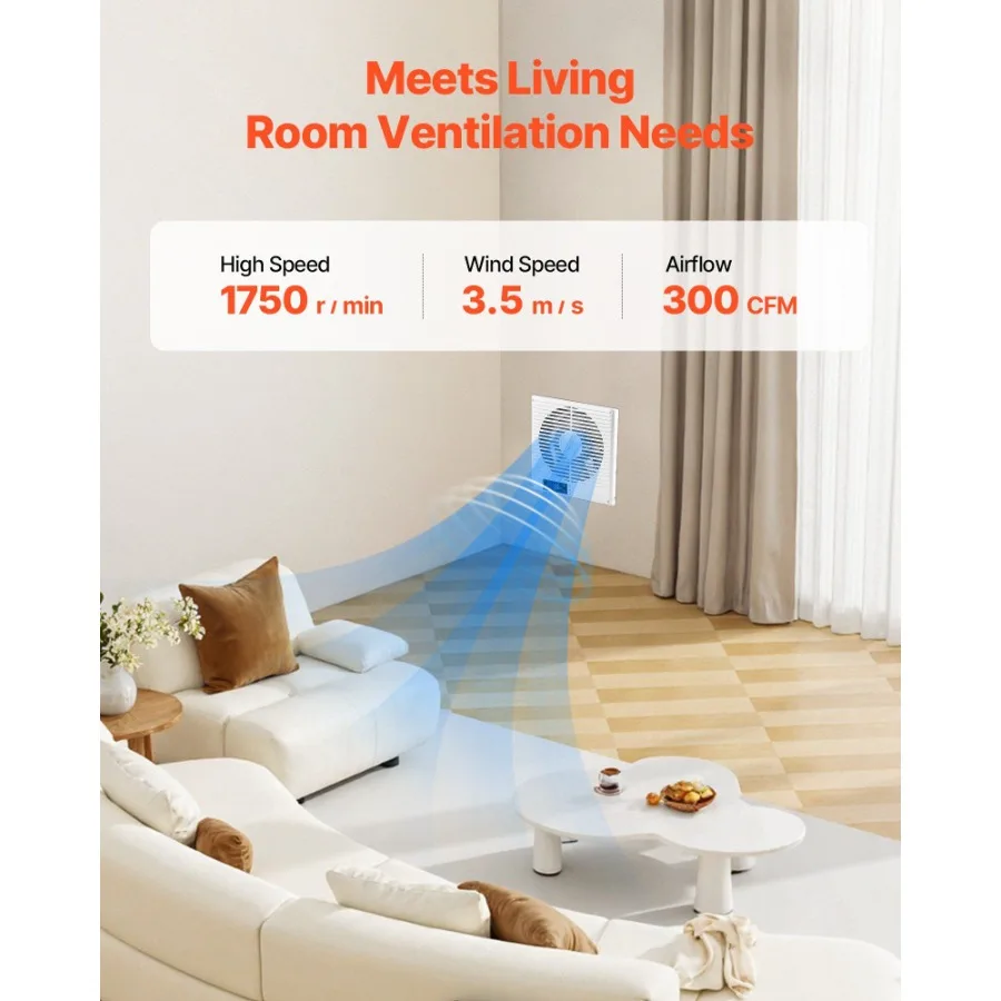 7,5-Zoll-Raum-zu-Raum-Ventilator 2 in 1 305 CFM-Durchgangsventilator mit Fernbedienung
