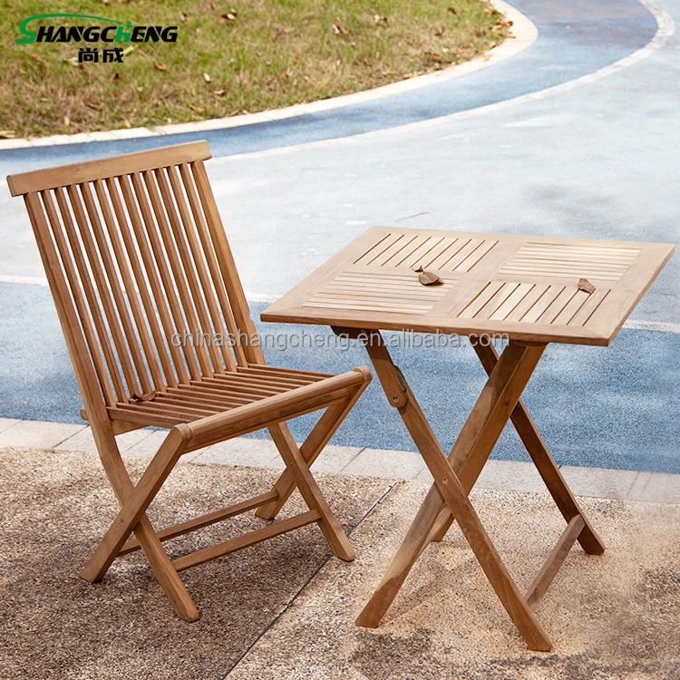 Portable Outdoor Terrace Balcony Patio Dining Teak Wooden Wood Folding Garden Chair