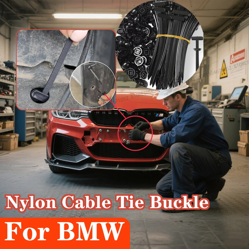 

For BMW Nylon Cable Tie Buckle Auto Fastening Straps Multi-Purpose Cable Clip Heavy Duty Self-Locking Nylon Zip Ties Holder