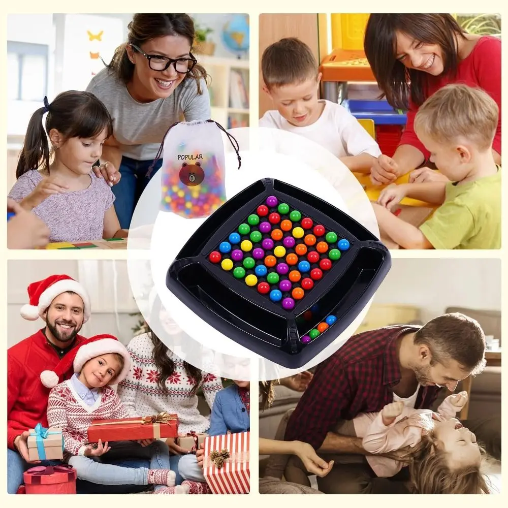 Plastic Intellectual Chessboard Rainbow Ball Matching Toys Intelligent Brain Game Interaction Puzzle Toy Parent-child Board Game