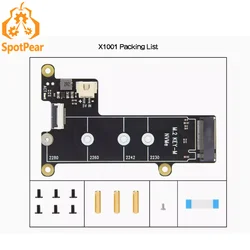 Pi5 ahududu Pi 5 PCIe için X1001 M.2 NVMe SSD adaptör panosu şapka X1001 2280 2242 2230