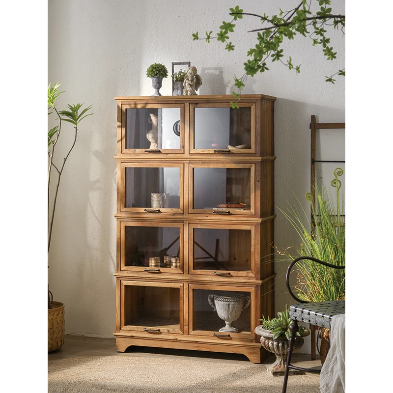 

Wabi-Sabi Vintage Style Home Livingroom Cabinet Solid Wooden Buffet for Home Sideboard