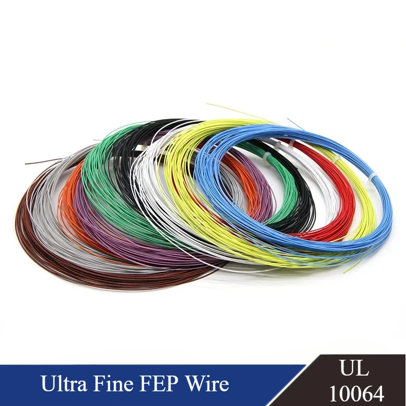 10~100m UL10064 FEP Wire Ultra Fine (No scroll) 40/36/34/32/30/28/26 AWG PTFE Plastic Solder High Conductivity Copper Line