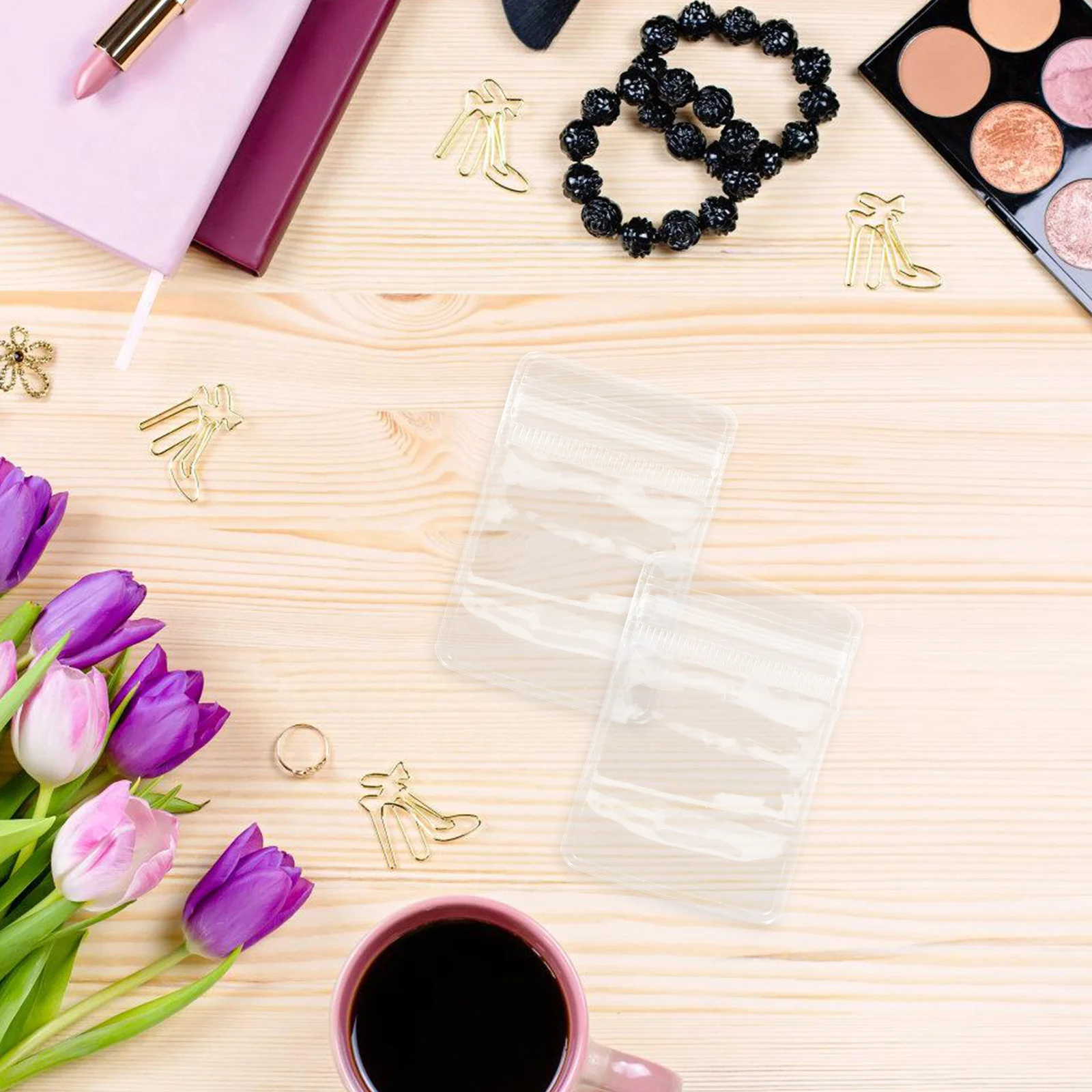 

100pcs Jewelry Bag Lightweight Plastic Necklace Bag Compact Size Zipper Lock Storage Earrings Bracelets Small Button Pearls