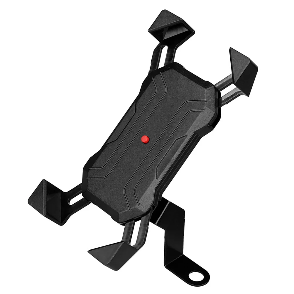 

360 Degree Rotation Phone Holder Scooter Motorcycle Bracket For 3.5-7 Inch Devices Adjustable Mount Black Universal Car Interior