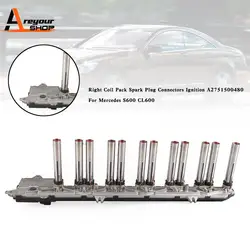 Right Coil Pack Spark Plug Connectors Ignition A2751500480 for Mercedes S600
