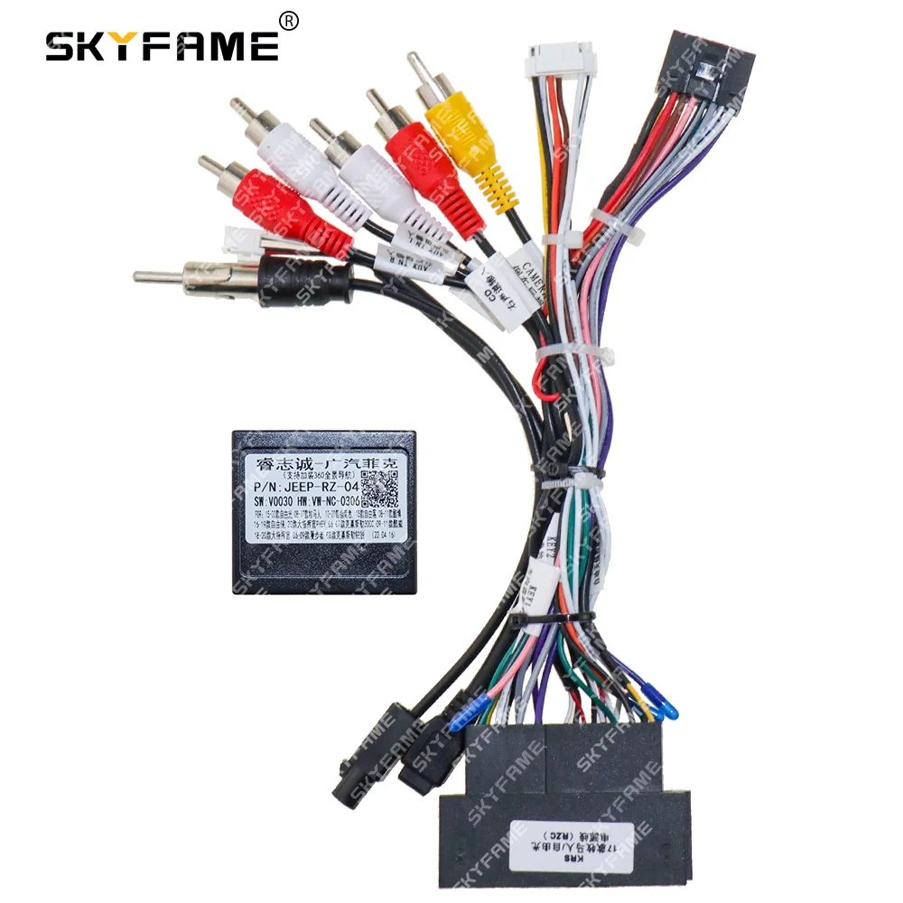 SKYFAME Car 16pin Wiring Harness Adapter Canbus Box Decoder For Jeep Grand Cherokee Wrangler Renegade Grand Commander Fiat 500