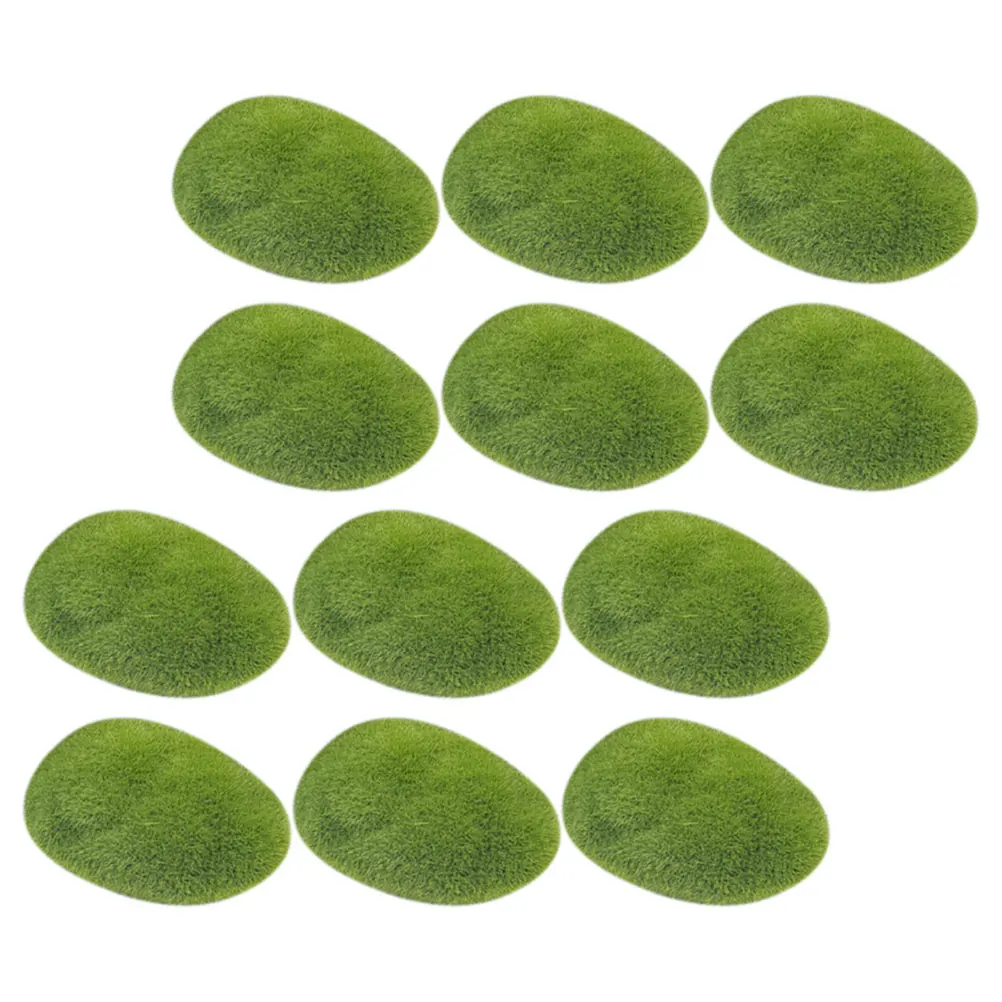 

12 Pcs Simulated Green Wall Artificial Moss Stone For Diy Decorate Rocks Foam Fake Garden