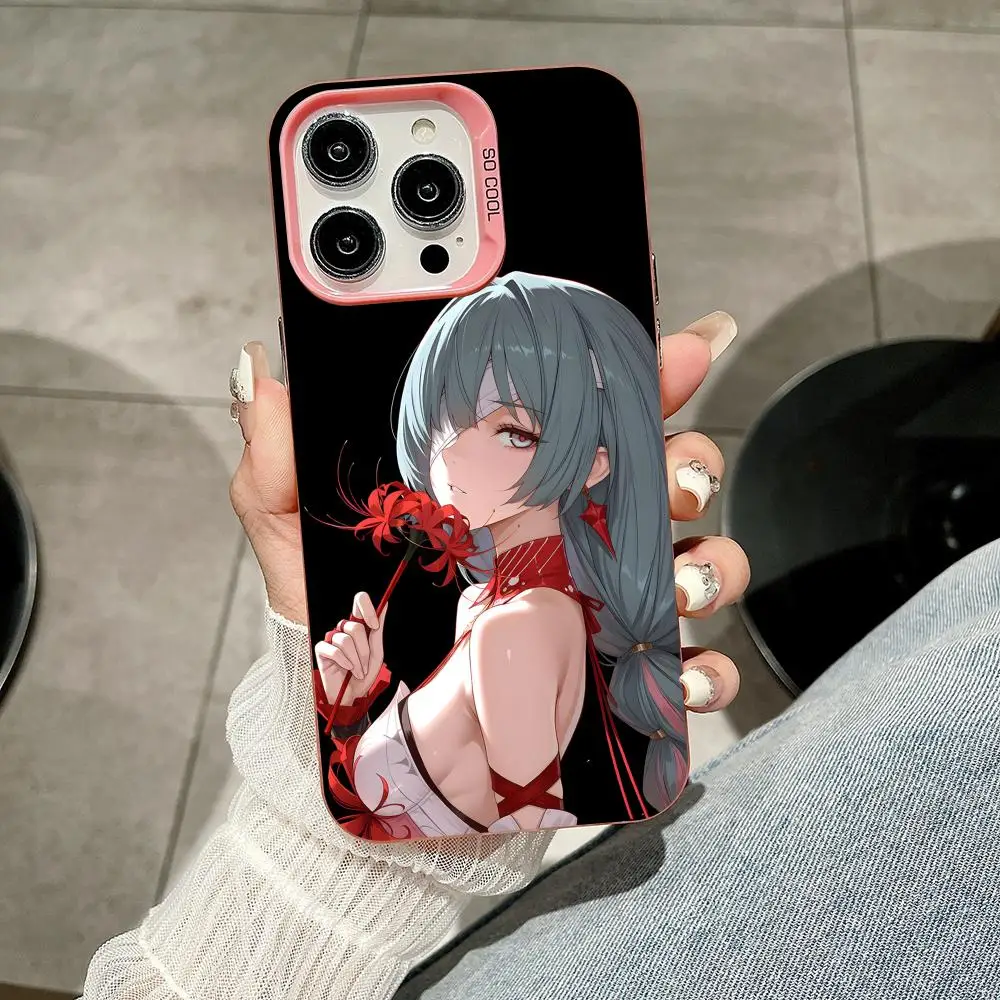 Wuthering Waves Phrolova Phone Case for iPhone 17 16 15 14 13 12 11 X XR XS 8 7 Pro Max Plus Translucent Pink Cover Luxury Cover