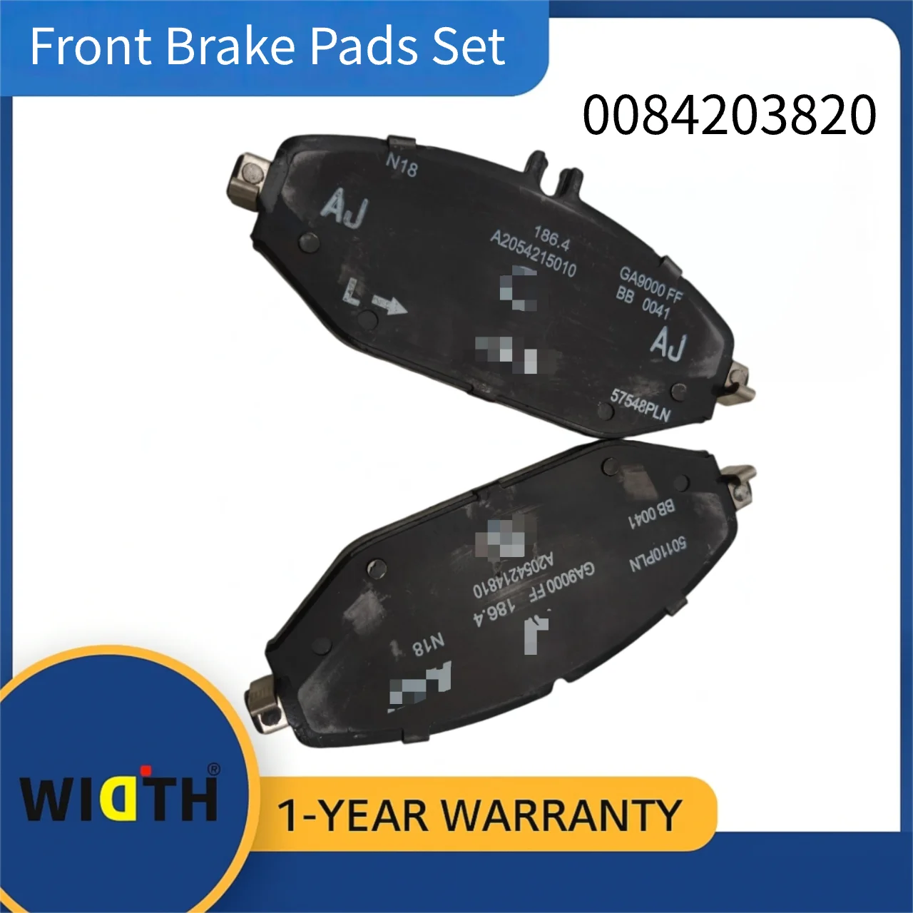 

0084203820 Front Brake Pads Set for Mercedes-Benz Low Dust Stable Braking 4PCS | OE Replacement
