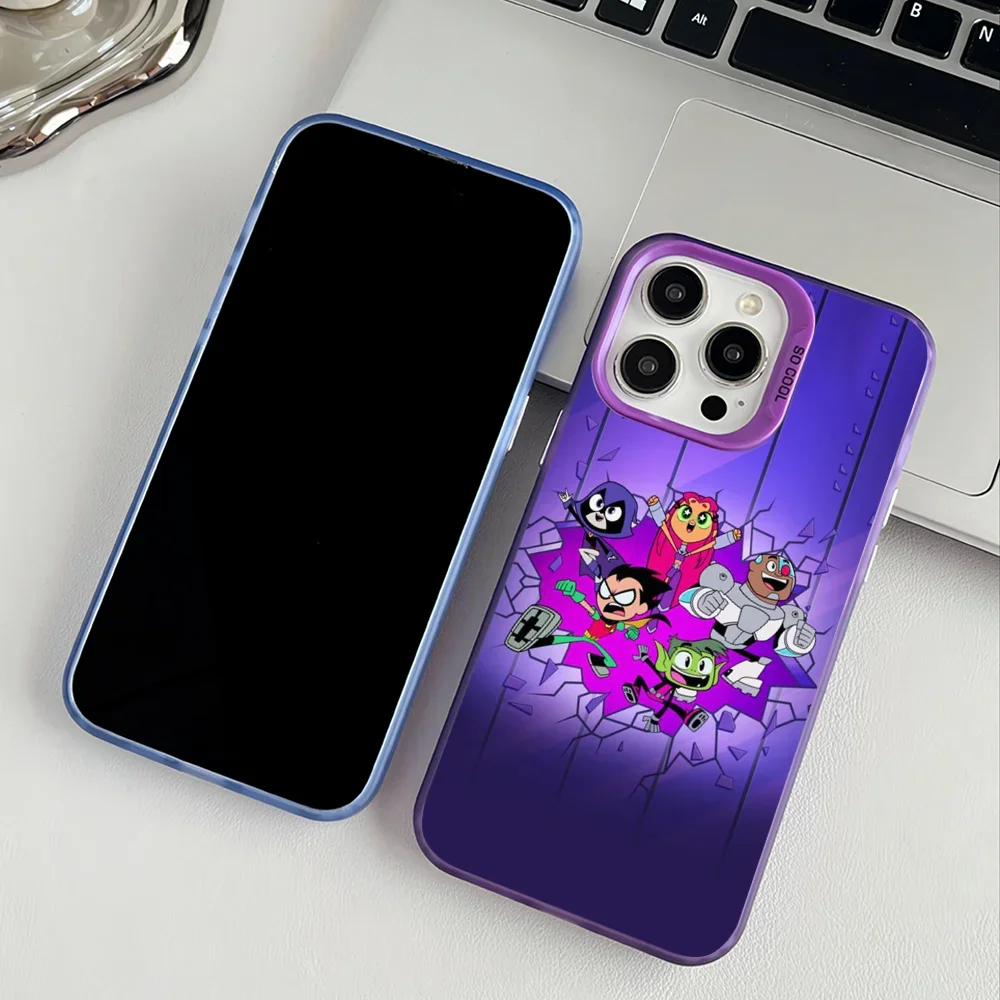 T-Teen Robin T-Titans Go أنيمي جراب هاتف لابل 11 12 13 14 15 16Pro Max Plus حماية تصفيح غطاء الهاتف