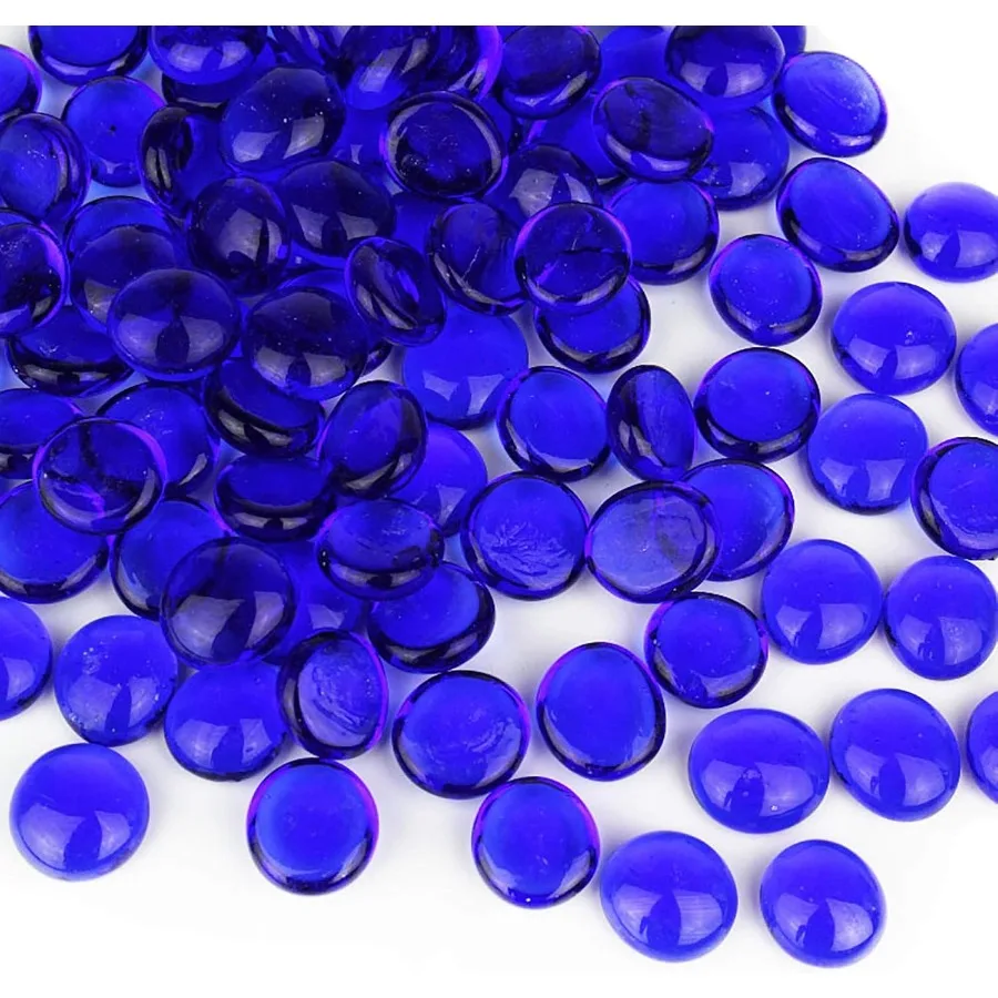

Cobalt Blue Glass Gemstone Beads Vase Fillers 1 Flat Marble Beads Multiple Color Choices Aquarium Decor Rocks Floral Stones De