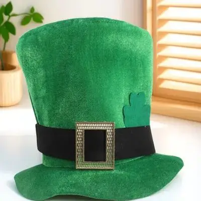 

Green Top Hat Shamrock Decoration St Patricks Day Party Leprechaun Costume Irish Hat Leprechaun Costume Men Irish Hats