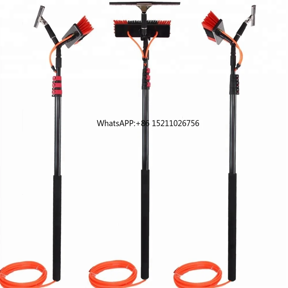 For Eco-Friendly Metal Water Fed Pole Brush 12ft/3.6M for High Rise Window Glass Cleaning