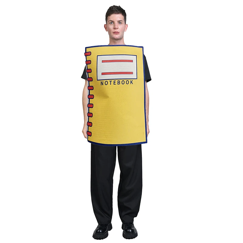 Unisex Men Women School Supplies Funny Fancy Dress Up Adult Notebook & Pencil Couples Halloween Costume view 4