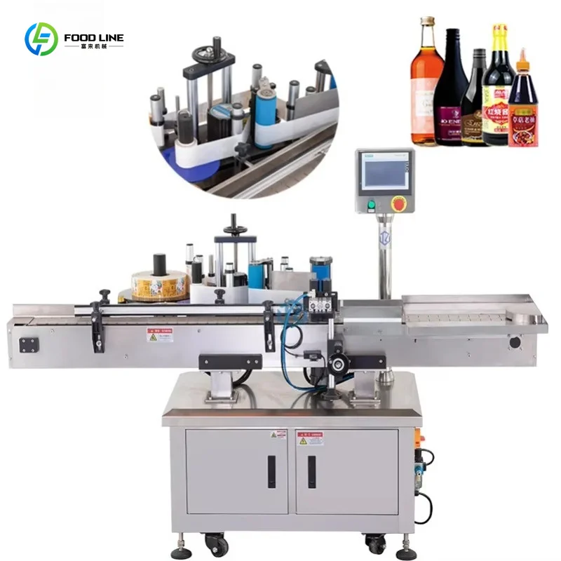 Customized Advanced Desktop Self Adhesive Label Printer Automatic Round Bottle Labeling Machine for Glass and Plastic Bottle