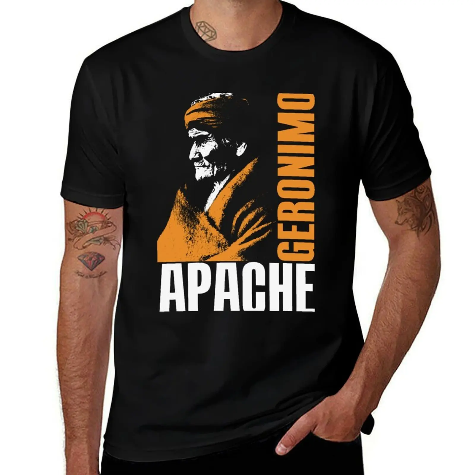

GERONIMO-APACHE T-Shirt man t shirts for men casual man t shirt cotton high quality t shirt man cotton T-Shirt