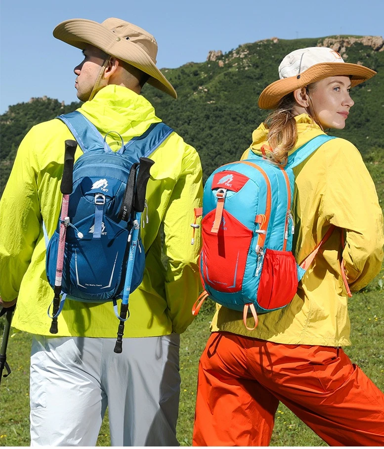 Waterproof polyester backpack folding large capacity light color sports mountaineering package outside the ultra-light backpack
